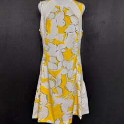Women's Yellow & White Dianne Von Furstenburg Dress (Size 6)