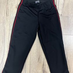 GLUV Black With Red Piping Softball Pants - AS 