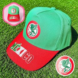 Mexico National Soccer Futbol Unisex Adjustable Red Green Baseball Hat M/L