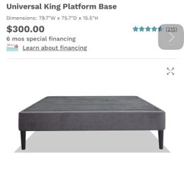 BETTIE KING BROWN PLATFORM BED WITH FOUNDATION. WOOD FRAME KING BED. for  Sale in Stockton, CA - OfferUp