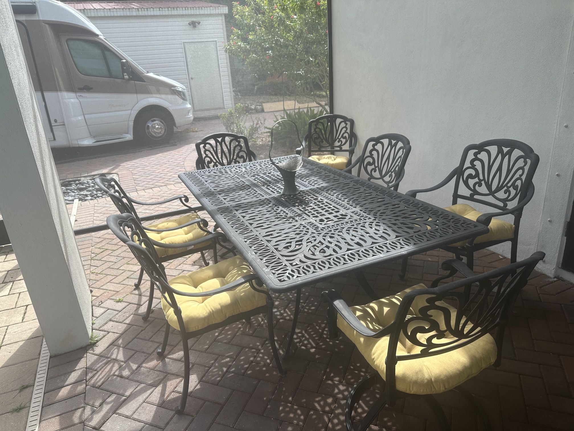 8 PIECE DINING TABLE - Used On My Terrace In New York Phenomenal Table.