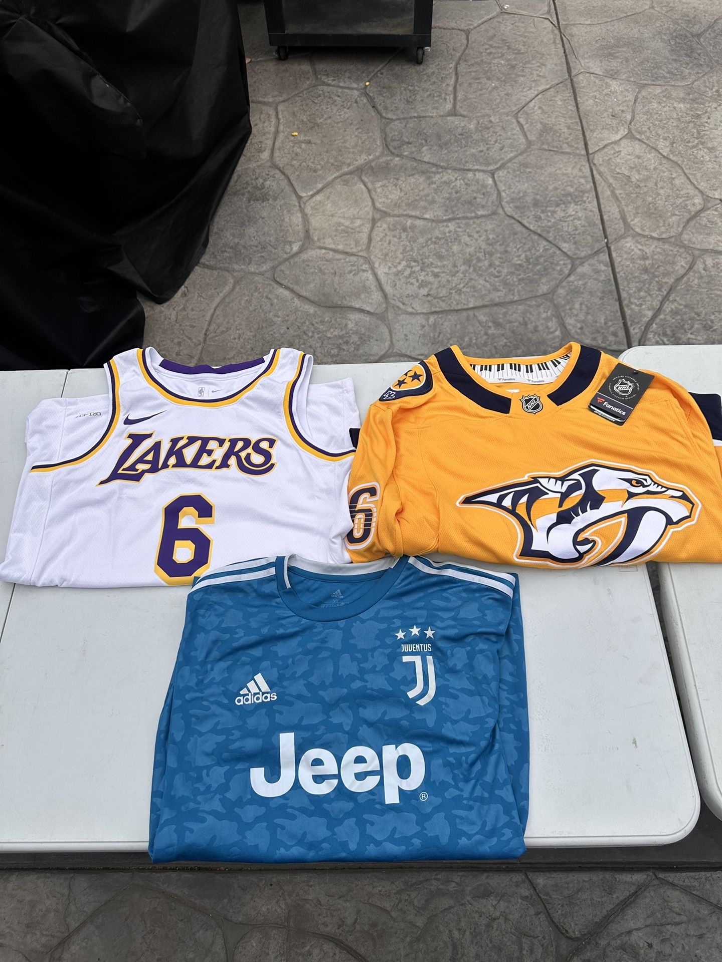 Nike Lakers, Adidas Juventus And NHL Predators jersey