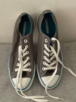 Converse Chuck Taylor All Star Low Tops — Gray & Teal —  Men’s Size 8 — Like New