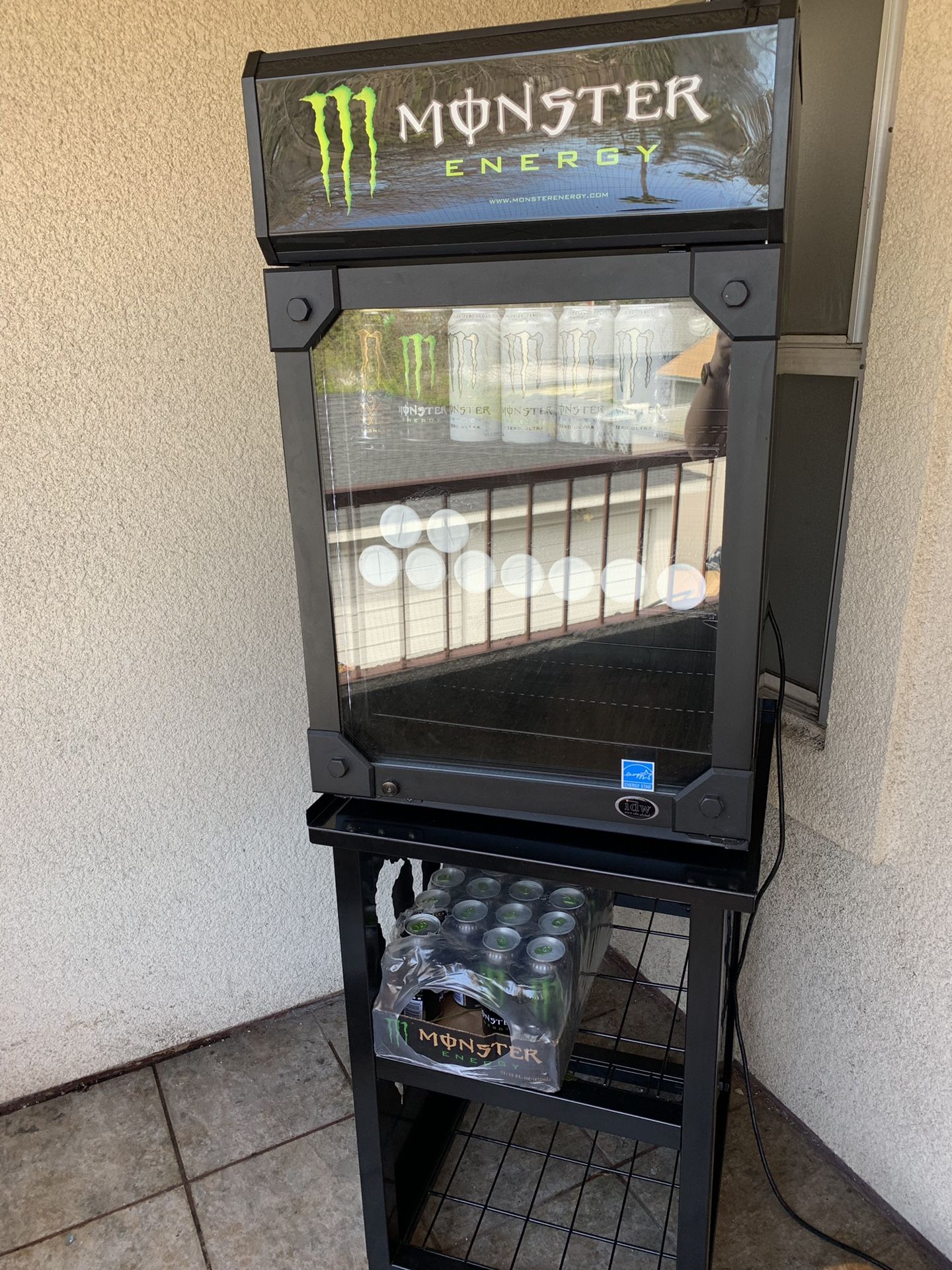 Monster Energy Mini Fridge, Matching Stand, FREE MONSTER ENERGY DRINKS