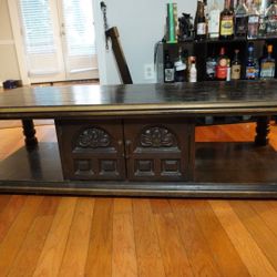 Vintage TV Stand And End Table. Solid Wood