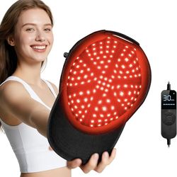 Laser Hair Growth Cap，Red Light theray Hat for Hair, Black Cap