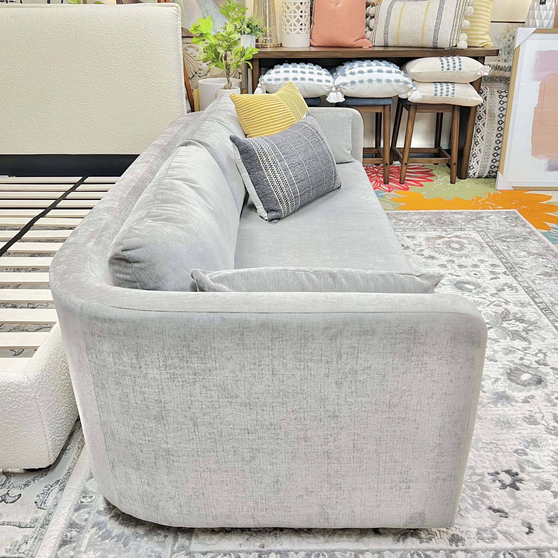 Free Delivery! NEW! West Elm Bacall Curved Sofa GREENGUARD Certified Performance Fabric (MSRP $1,849+tax+ship)