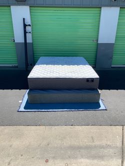 Queen size bed plus metal frame.