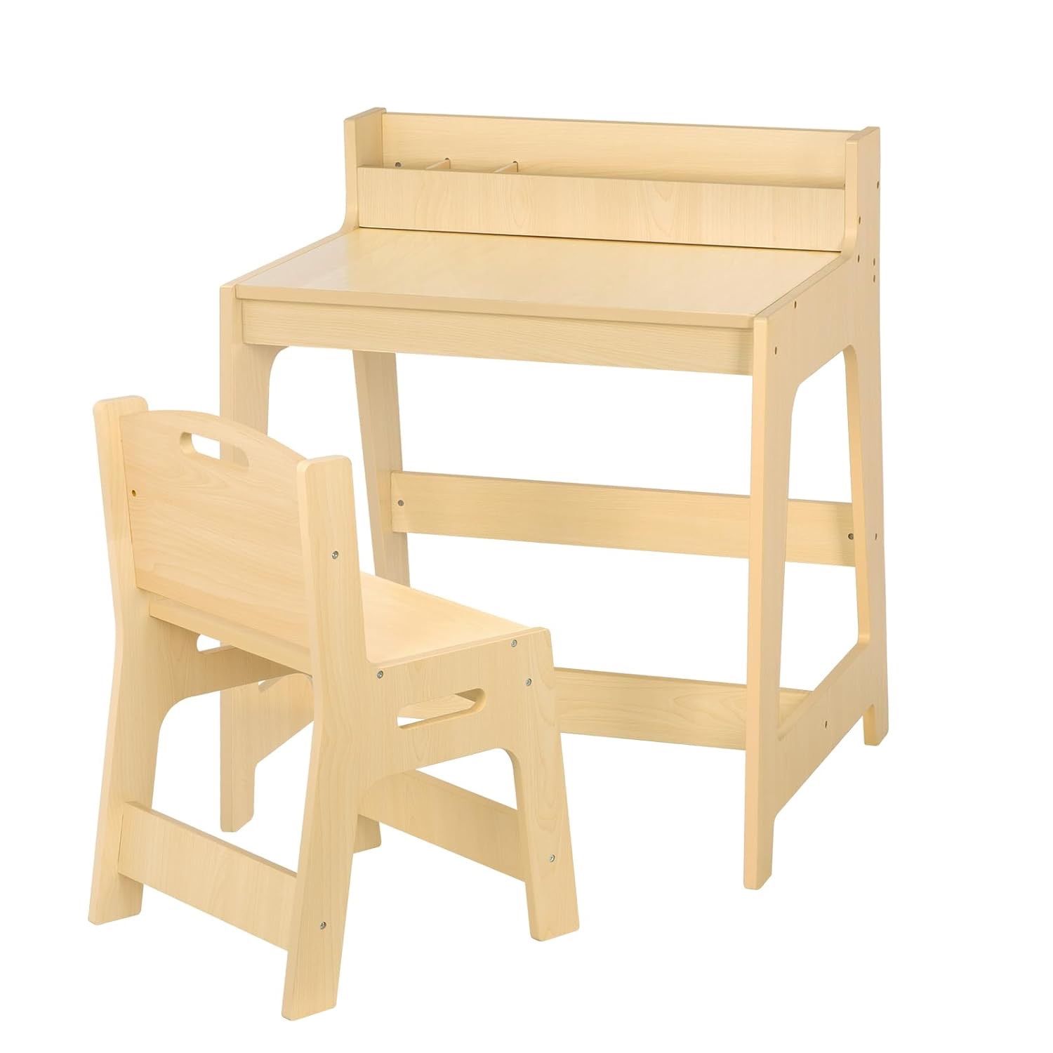 Kids Desk and Chair Set, Toddler Student Desk and Chair Set for Bedroom, Study Table for Kids 6-12 with Storage, Compact Size, Suitable for Small Spac