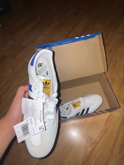 Adidas Samba OG White/Blueb Men's Size 7.5