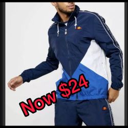 Ellesse Lapaccio Full Zip Retro Windbreaker Track Jacket Vintage NEW Sz Small