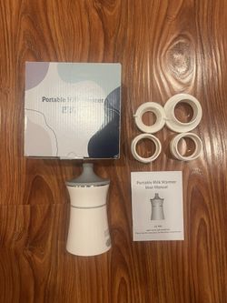 Baby Bottle Warmer, Portable Bottle Warmer for Breastmilk or Formula, Fast Heating with 4 Adapters, Rechargeable Travel Bottle Warmer, Easy to Carry A