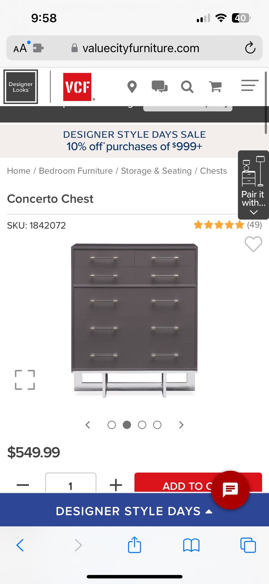 Two Modern 7 Drawer Chest
