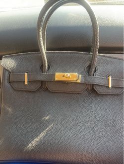 Hermès Birkin Style Black Leather Handbag