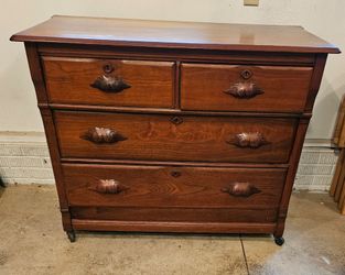 Antique Eastlake Solid Oak Dresser