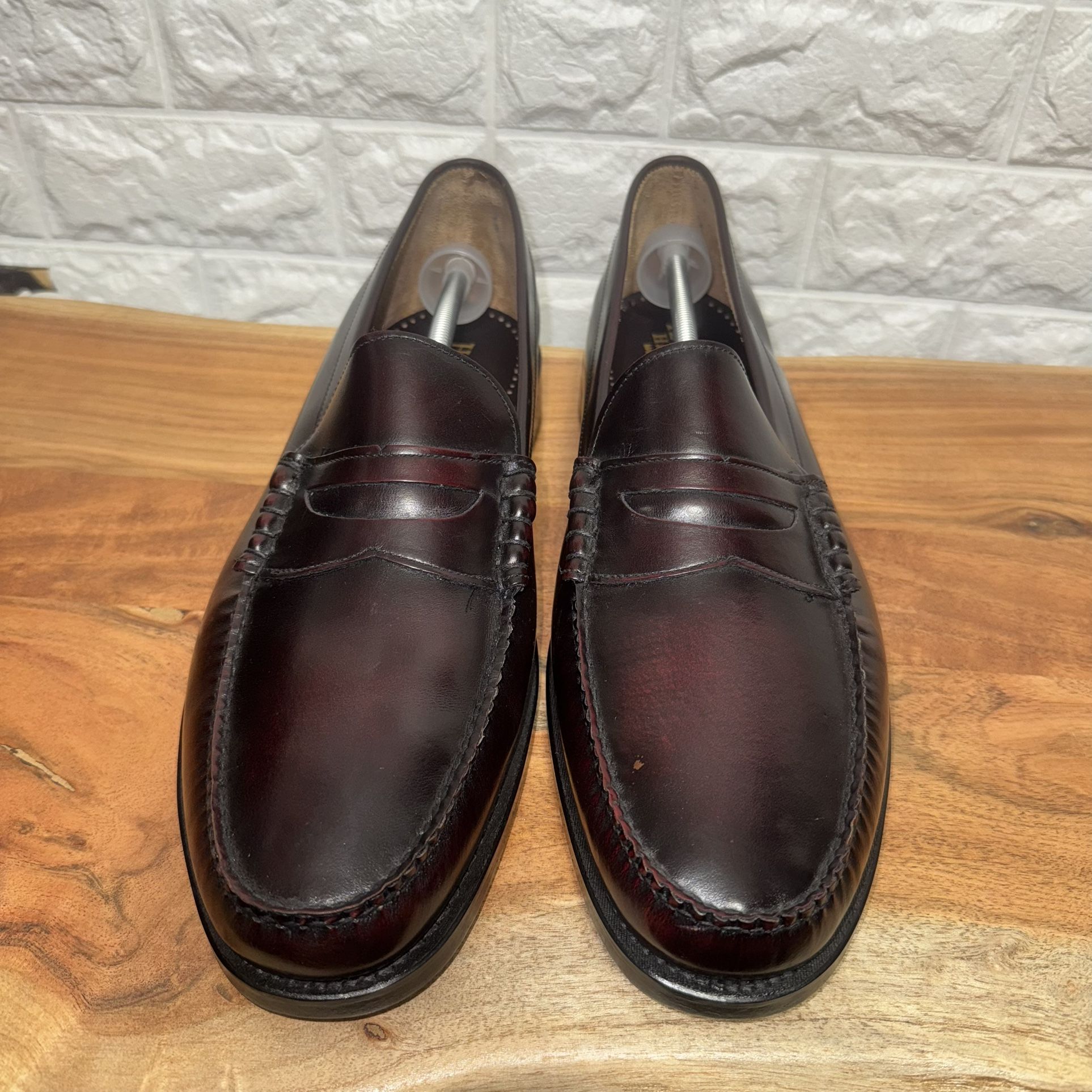 Hanover Handsewn Penny Loafer Men’s 13 D/B Burgundy Leather USA Made Dress Shoes