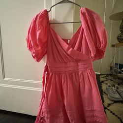 Pink Puffy Sleeve Dress Size Small