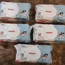 Brand New Packages of Huggies Simply Clean Fragrance Free Baby Wipes 64 count