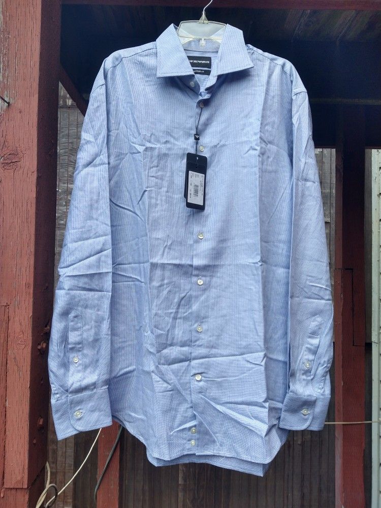 NEW $225 Emporio Armani Long Sleeve Button shirt Medium GA0086
