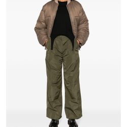 NWT [Moncler] Flared Logo High Waisted Green Trousers Women’s Sz EU 44, US 10/12