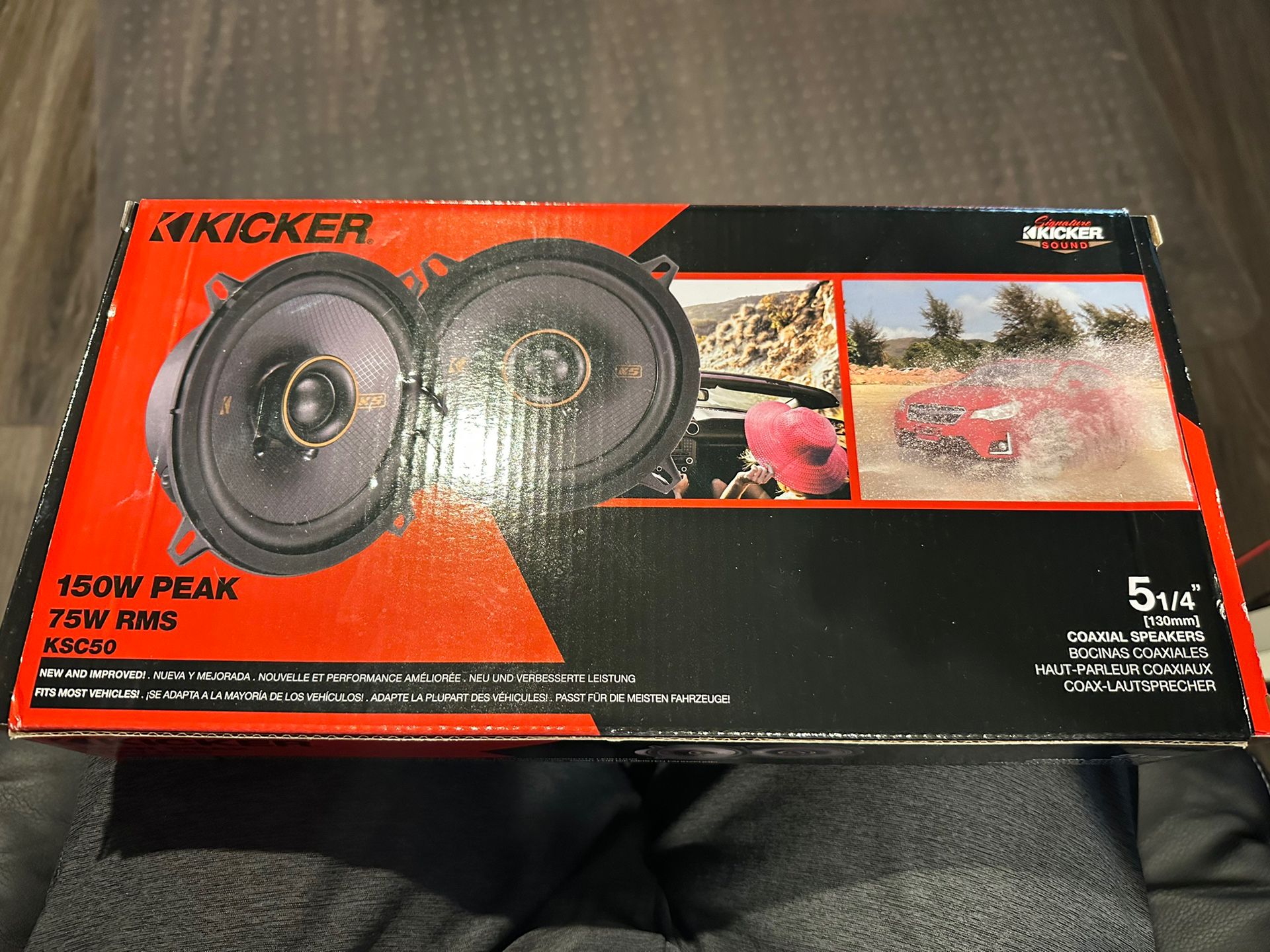 kicker 5 1/4” speakers 150w new in opened box