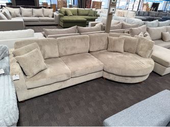 Tan sectional w/ round chaise (marked down!)