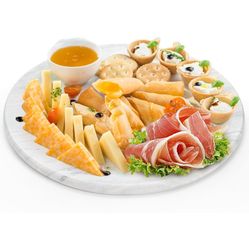 Marble Cheese Pastry Board, 12" Marble Trivet Cutting Board, Round Dessert Serving Platter for Cake, Fruit, Snacks, Kitchen, Party