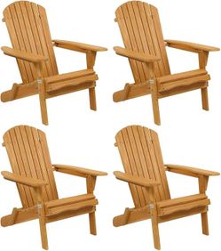 Folding Adirondack Chairs Set of 4 Clearance Weather Resistant/Lawn Cheap Fire Pit Highwood Lounge Chairs-Patio Furniture Sets for Campfire, Bonfire