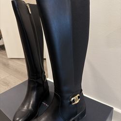Tall black boots - Tommy Hilfiger, Size 7M