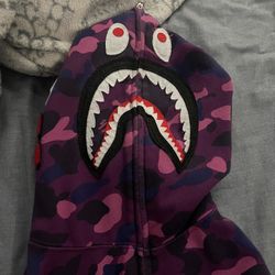 (REAL) Purple Bape  Hoodie Comes With Bag 