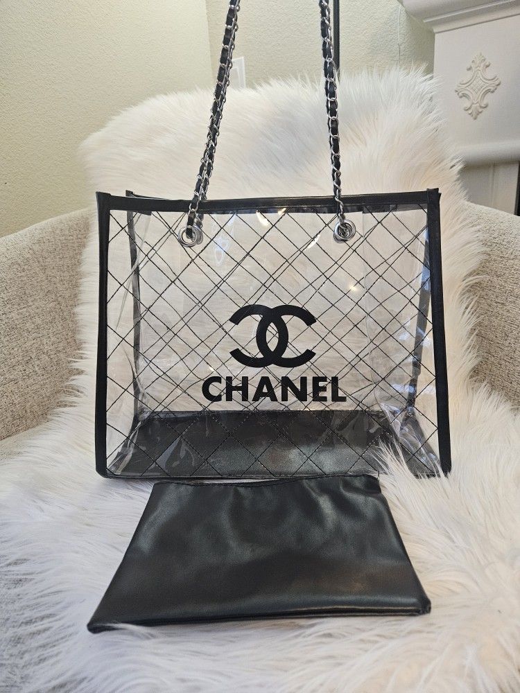 Transparent Totebag With Pouch (2 Pieces)