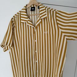 CLASSIC KITH STRIPE CAMP BUTTON UP SHIRT 