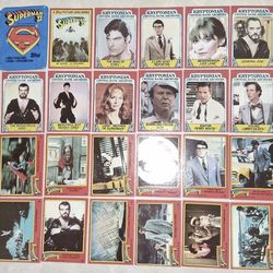 80's Topps Superman II Complete Set 1-88 + 1 wax Paper Superman 3 and 8 Sealed Packs Superman III