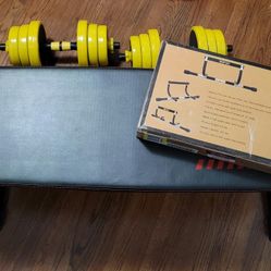 Brand New Setup Dumbells Weight Bench And Pull Up Bar 💪🏽