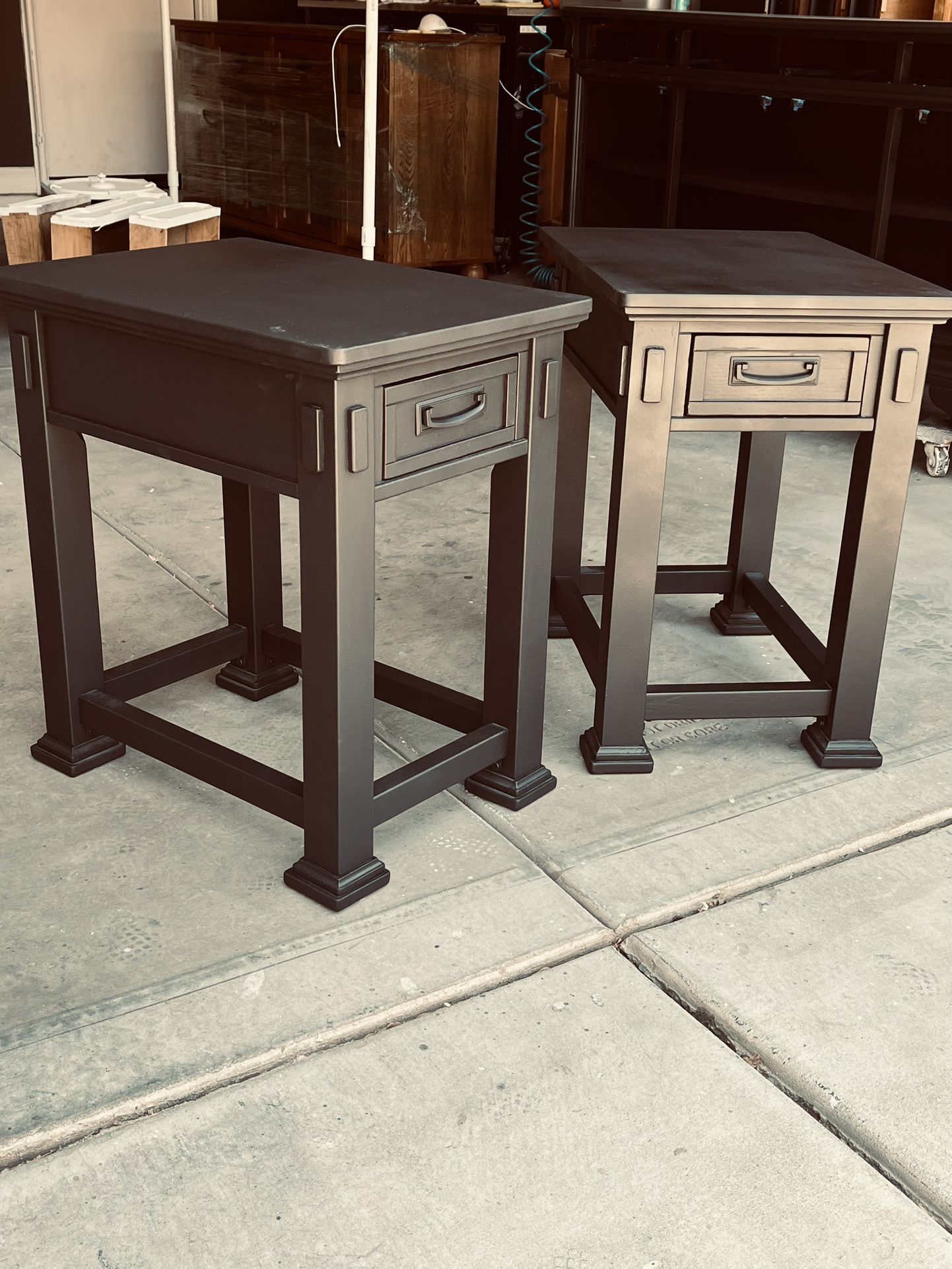 SOLID OAK MISSION STYLE NIGHT STANDS OR END TABLES