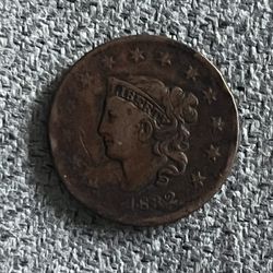 1832 Large Cent - Early U.S. Penny - Pre-Civil War Coin - 193 Years Old