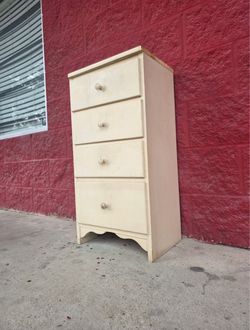 Real wood 4-drawer nightstand, tall and narrow