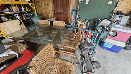 Heavy Glass Table AND 5 chairs