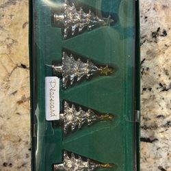 Holiday Pinetree Placecard Holder Silver Plated Pewter Department 56 Star Tipped