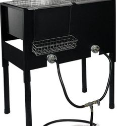 Barton 148,000 BTU High-Pressure Triple Basket Deep Fryer Dual Burner Propane LPG Fish Cooker Fry Basket Fryer Outdoor Catering, Events, Camping

Bran