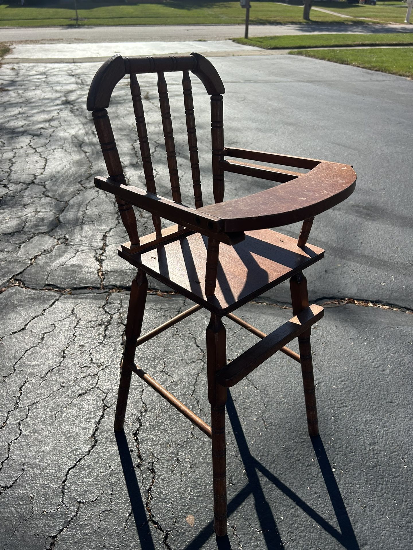 Vintage Wooden Doll Highchair