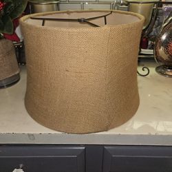 BURLAP LAMPSHADE.   14IN WIDE 12IN HI