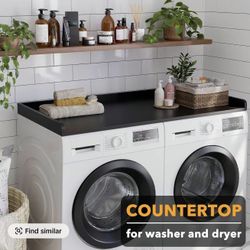 Washer Dryer Countertop 54” Cubierta de Madera para Lavadora y Secadora Laundry Organizer Shelf NEW
