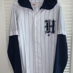 Hollister Mens Hooded Baseball Shirt