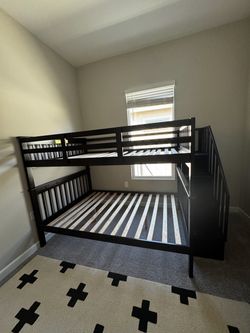 Full-Over-Full Dark Wood Bunk Bed