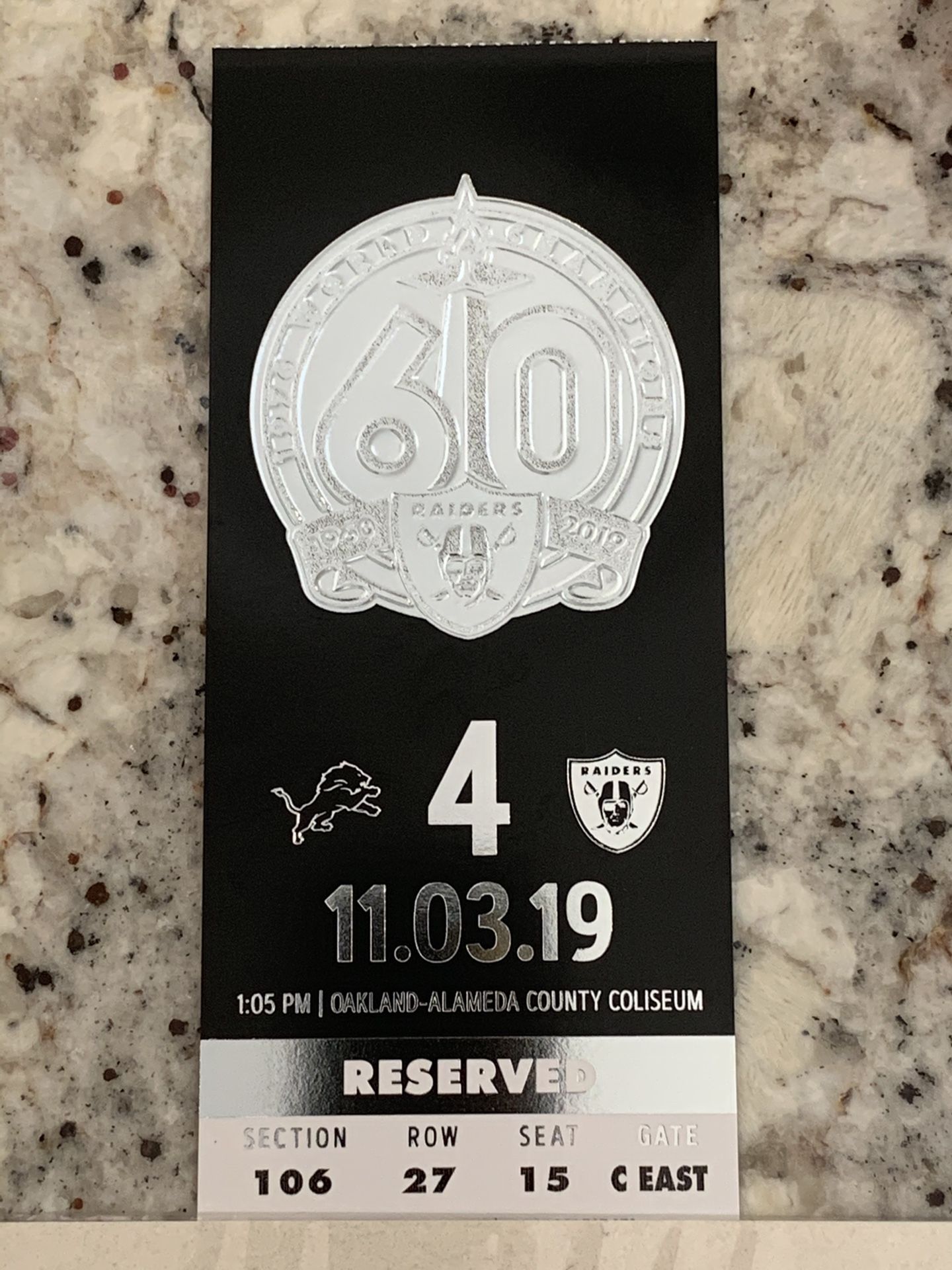 Raiders ticket