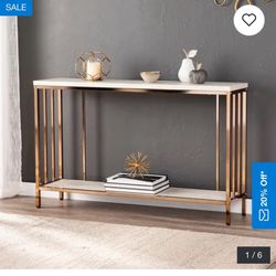 SEI Furniture Ham Faux Stone Console Table