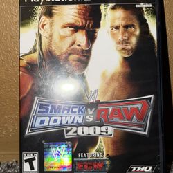 Sony PlayStation 2 WWE Wrestling Smackdown Vs Raw 2009 Video Game Rated T Used Featuring ECW