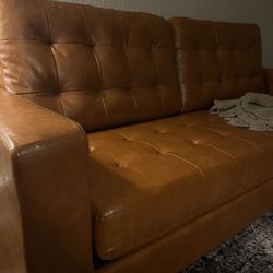 Brown Leather Couch 