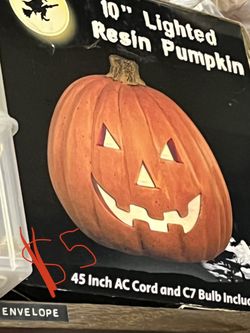 Lighted Resin Pumpkin